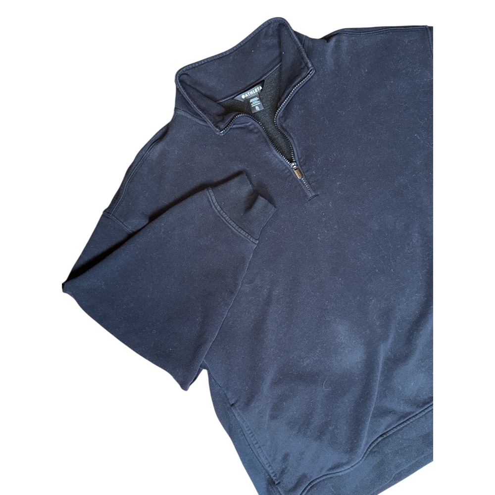 Athleta Mens‎ Black Quarter Zip Sweatshirt Pullover Long Sleeve XL